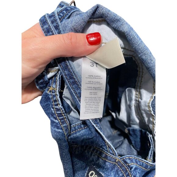 Oshkosh B'Gosh Denim Vestbak Overalls Size 3T Spellout Blue Jean Great pre-owned - Picture 4 of 4